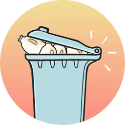 Wheelie bin full of empty milk bottles